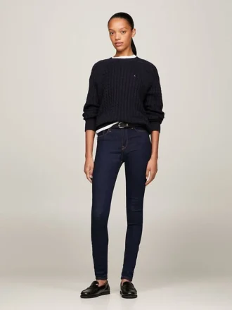 Mørkvasket skinny-Jeans med middels høy midje
