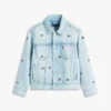 Oversize denimjakke med bølget flagg for barn