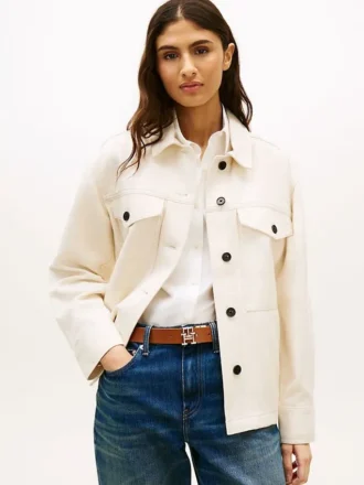 Oversized skjortejakke i twill