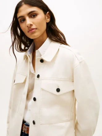 Oversized skjortejakke i twill