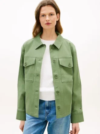 Oversized Twill Utility Shirt Jacket