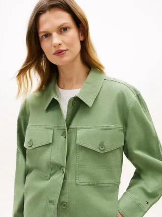 Oversized Twill Utility Shirt Jacket