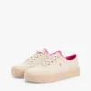 Platform-sneaker i kanvas med blandet tekstur