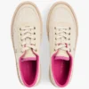 Platform-sneaker i kanvas med blandet tekstur