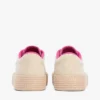 Platform-sneaker i kanvas med blandet tekstur