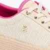 Platform-sneaker i kanvas med blandet tekstur