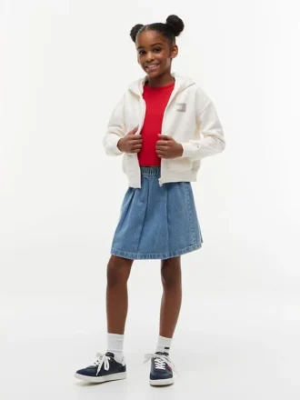 Plissert denimskjørt for barn