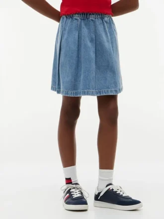 Plissert denimskjørt for barn