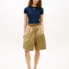 Plisserte poplin-Shorts