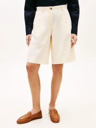 Plisserte poplin-Shorts