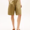 Plisserte poplin-Shorts