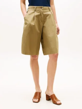 Plisserte poplin-Shorts