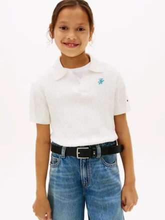 Pointelle-polo for barn