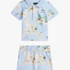 Polo- og shortsett med blomstertrykk til babyer