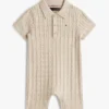 Polo-shortall i kabelstrikk for babyer