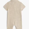 Polo-shortall i kabelstrikk for babyer
