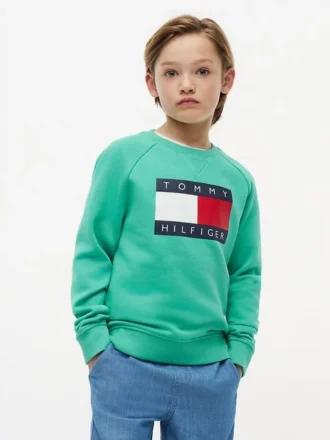 Raglan-genser med Tommy Flag-logo for barn