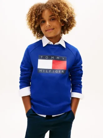 Raglan-genser med Tommy Flag-logo for barn