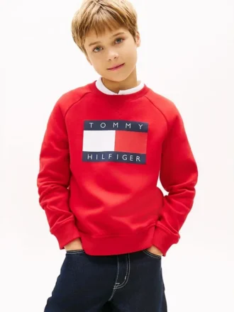 Raglan-genser med Tommy Flag-logo for barn