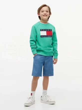 Raglan-genser med Tommy Flag-logo for barn