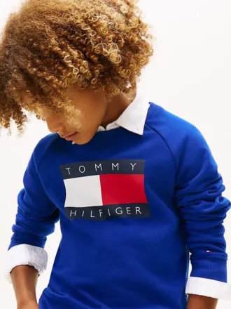 Raglan-genser med Tommy Flag-logo for barn