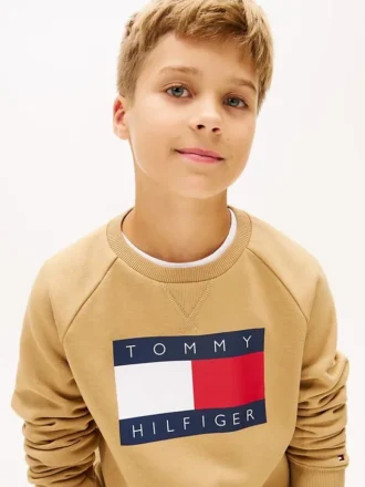 Raglan-genser med Tommy Flag-logo for barn