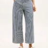 Railroad Stripe High-Rise Wide Leg Jeans