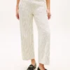 Railroad Stripe High-Rise Wide Leg Jeans