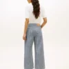 Railroad Stripe High-Rise Wide Leg Jeans