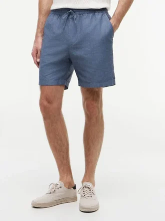Regular Fit 7″ shorts i bomulls- og linblanding