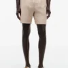 Regular Fit 7″ shorts i bomulls- og linblanding