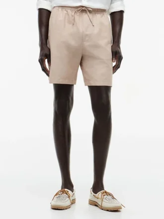 Regular Fit 7″ shorts i bomulls- og linblanding
