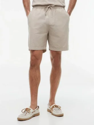 Regular Fit 7″ shorts i bomulls- og linblanding