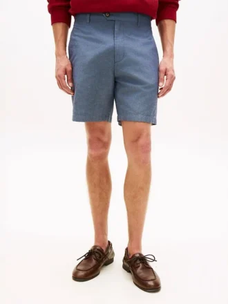 Regular Fit 7″ shorts i bomulls- og linblanding