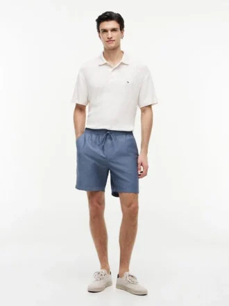 Regular Fit 7″ shorts i bomulls- og linblanding