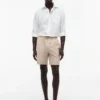 Regular Fit 7″ shorts i bomulls- og linblanding