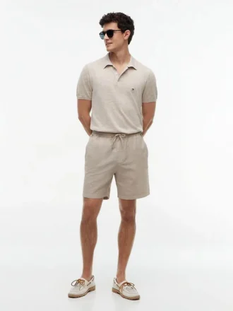 Regular Fit 7″ shorts i bomulls- og linblanding
