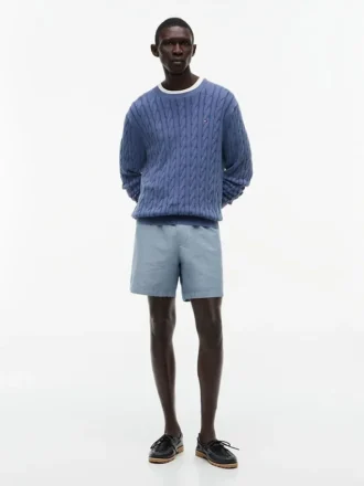 Regular Fit 7″ shorts i bomulls- og linblanding