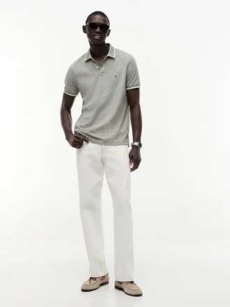 Regular Fit Piqué-polo i linblanding