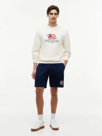 Regular Fit Wavy Flag Logo Sweatshort