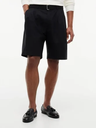 Relaxed Fit 10″ belteplissert shorts