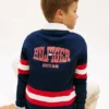 Rugby-polo med logo og grafiske striper for barn