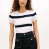 Rugby Stripe T-skjorte med rund hals