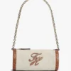 Script Monogram Linen Chain Strap Bag