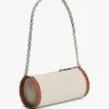 Script Monogram Linen Chain Strap Bag