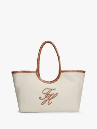 Script Monogram Linen Maxi Tote