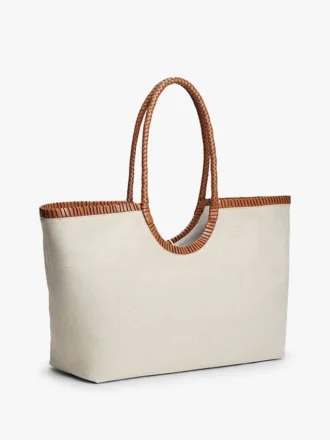 Script Monogram Linen Maxi Tote