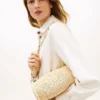 Script Monogram Raffia Chain Strap Bag