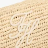 Script Monogram Raffia Chain Strap Bag