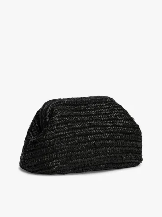 Script Monogram Raffia Clutch